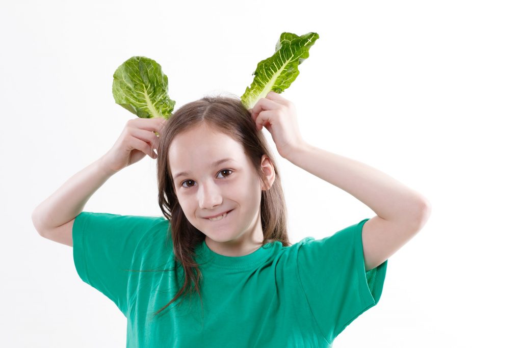Healthy Girl with Lettuce Ears